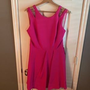 Chelsea28 Strappy Hot Pink A-line Cocktail Dress